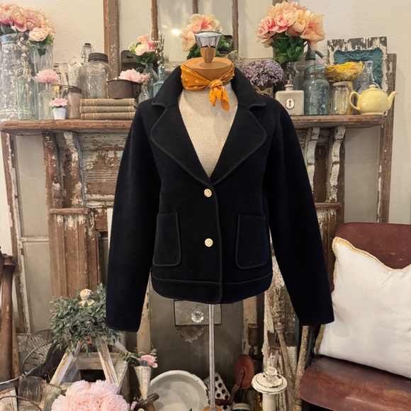 NWT TAHARI BLACK BLAZER | GOLD ENGRAVED BUTTONS | PIPING | TAILORED | JACKET | M - Picture 6 of 15